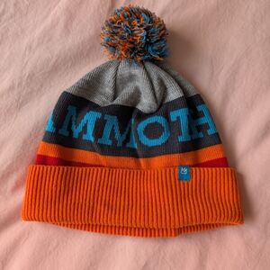 Orange and Gray Kids Pom-Pom Beanie